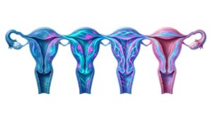 수술 후 자궁 회복 과정을 시각화한 3D 메디컬 일러스트